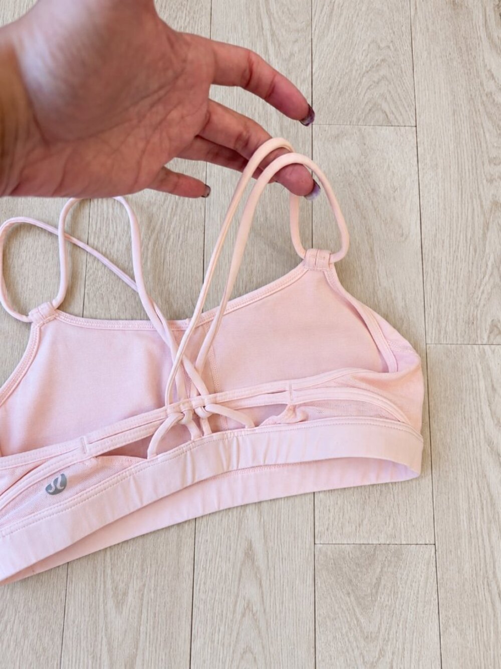 Lululemon Anew Bra Size 4 Light Pink Strappy Mesh